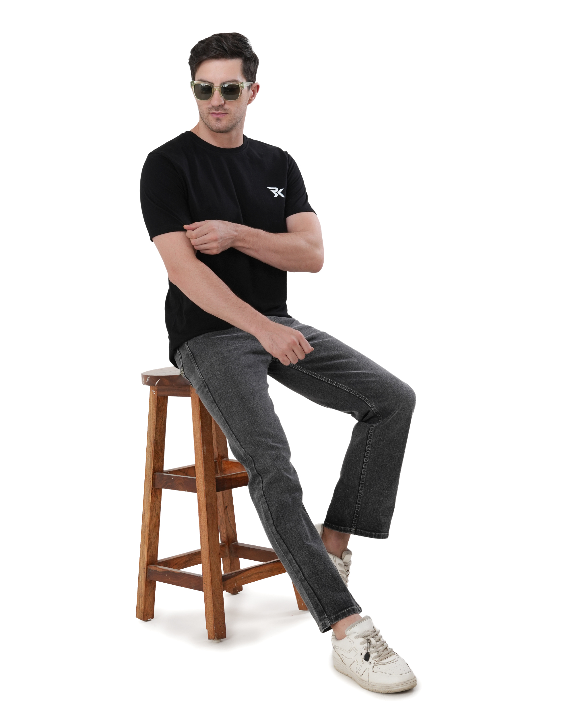 Men's Black Round Neck T-Shirt